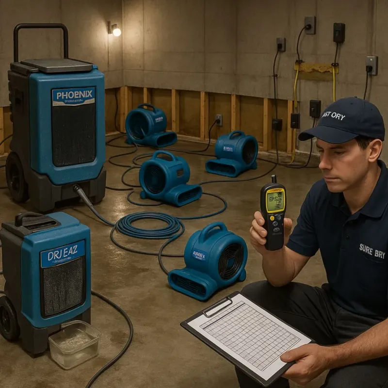 Structural Drying and Dehumidification process in Fortuna Foothills, AZ